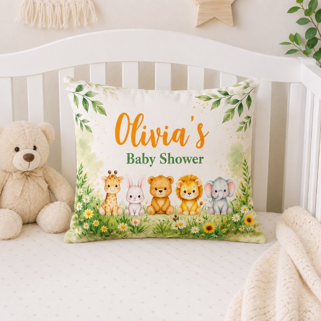 Almofada Decorações de Chuveiro de Bebê Animais da Selva Ve (Criador carregado)