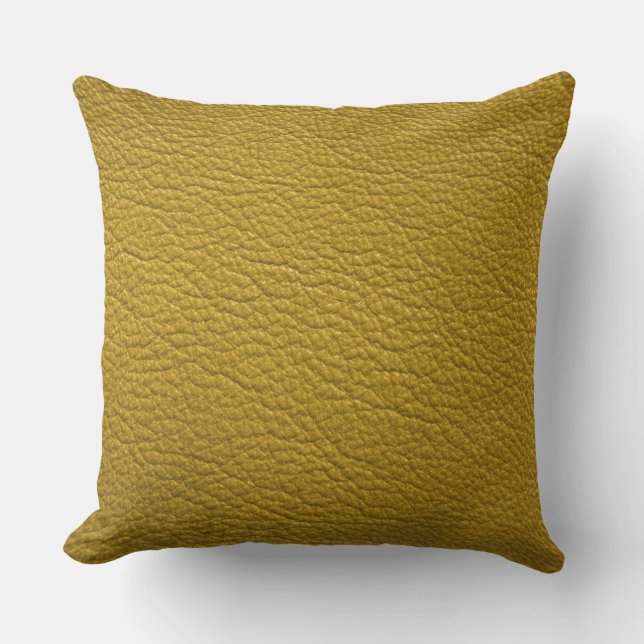 Almofada Decorador de Couro Sintético Amarelo (Frente)