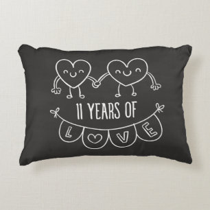 Almofada Decorativa 11 Anniversário Gift Chalk Hearts