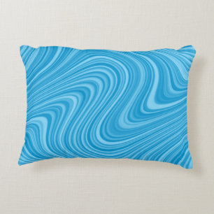 Almofada Decorativa 2 Lados 2 Cores Padrão de Linha Curva Vermelha/Azu