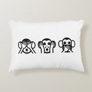 Almofada Decorativa 3 Macacos Sábios Emoji