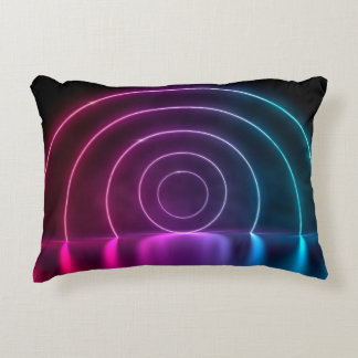 Almofada Decorativa 3d ing of ultraviolet circle portal glowing lines 