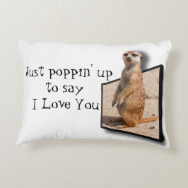 Almofada Decorativa 3D Meerkat deixa-o conhecê-lo ama-o e importa-se