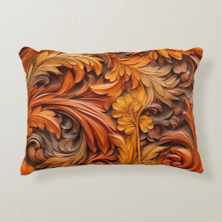 Almofada Decorativa 3d travesseiro de sotaque floral laranja queimado