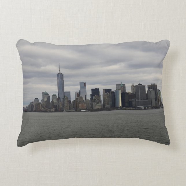 Almofada Decorativa 50 Cinzas NYC Manhattan Skyline (Frente)