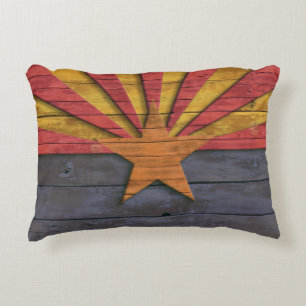 Almofada Decorativa A bandeira do vintage da arizona afligiu o design