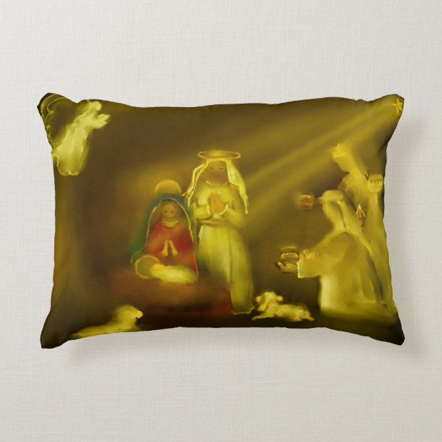 Almofada Decorativa A cena da natividade (Frente)