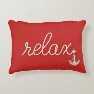 Almofada Decorativa a corda náutica relaxa o texto com âncora