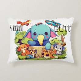 Almofada Decorativa A ilustração de desenho animado de animais bonitos