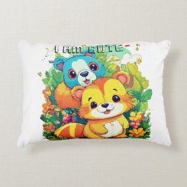 Almofada Decorativa A ilustração de desenho animado de animais bonitos