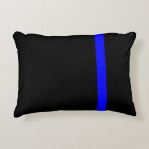 Almofada Decorativa A linha azul fina simbólica vertical