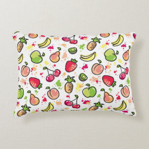 Almofada Decorativa a mão tirada frutifica teste padrão