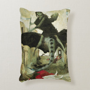 Almofada Decorativa A peste de Arnold Bocklin, simbolismo de Vintage