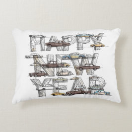 Almofada Decorativa a smart happy new year design for cars lovers 