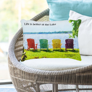 Almofada Decorativa A vida personalizada é melhor no nome do lago
