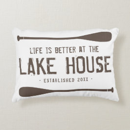 Almofada Decorativa A vida rústica é melhor nas pás da casa do lago