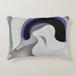 Almofada Decorativa Abaixo do Azul: Cinza Abstrato, Preto e Azul