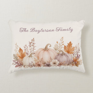 Almofada Decorativa Abóboras Florais em Aquarela Suave Personalizadas