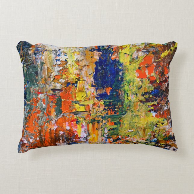 Almofada Decorativa Abstração Espontânea - Texturas de Pintura de Óleo (Frente)