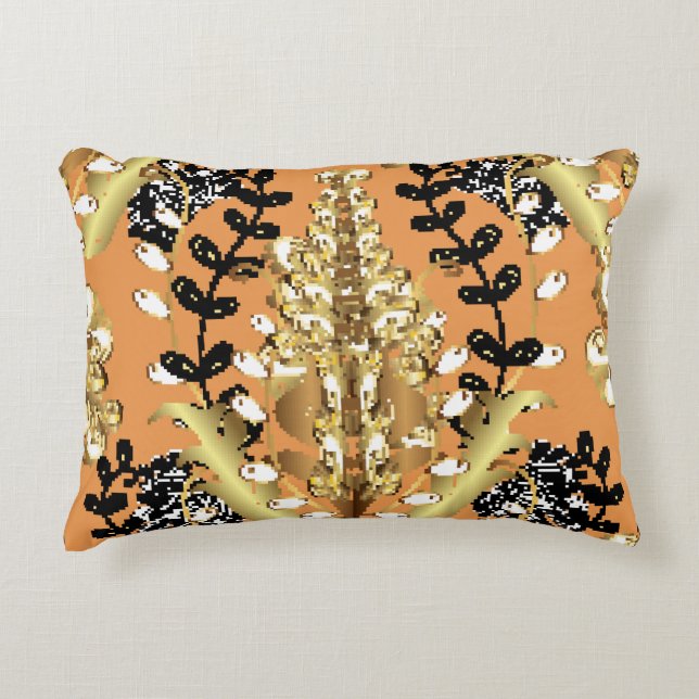 Almofada Decorativa abstract pattern on orange yellow background with  (Frente)