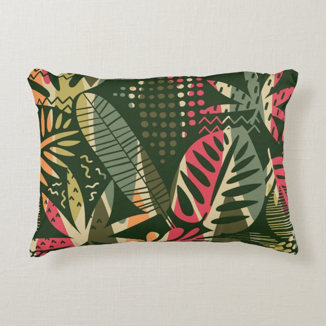 Almofada Decorativa Abstract seamless pattern with tropical leaves. Ha (Frente)