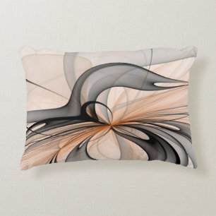Almofada Decorativa Abstrato Anthracite Cinza Siena Moderna Arte Fract