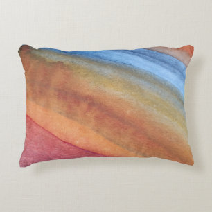 Almofada Decorativa Abstrato azul-marrom-marrom-escuro-elegante