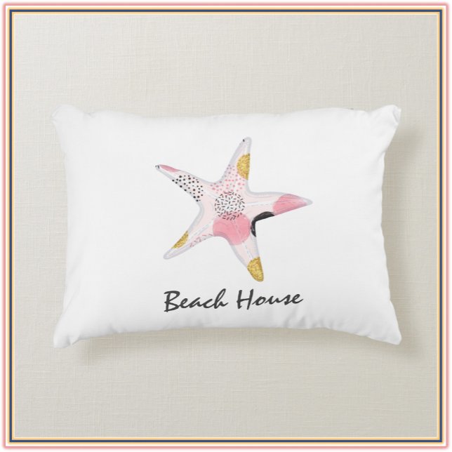 Almofada Decorativa Abstrato bonito Starfish Beach House (Criador carregado)