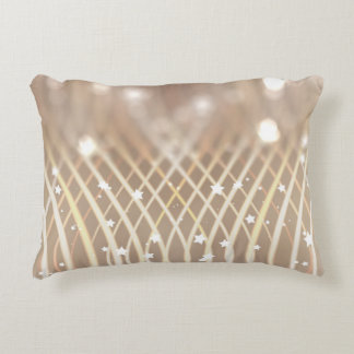 Almofada Decorativa Abstrato Brown, Waves Stars Background.