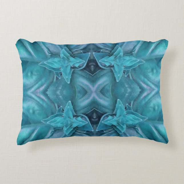 Almofada Decorativa Abstrato de Gelo Azul (Frente)