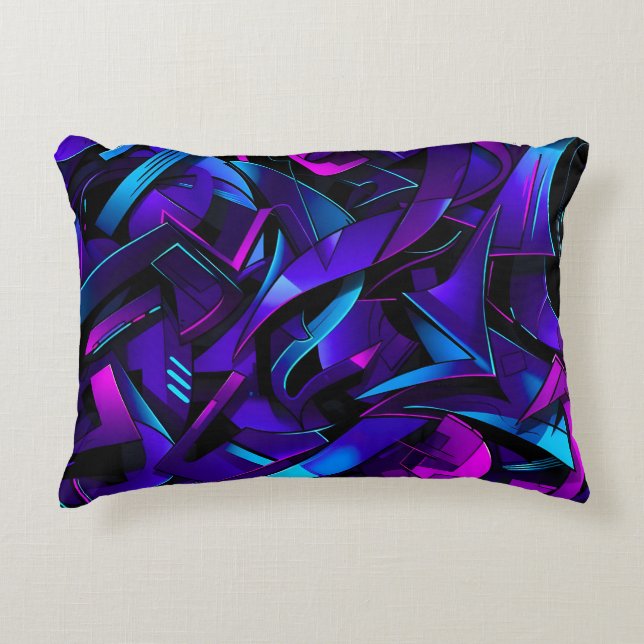Almofada Decorativa Abstrato Grafite Street Swirl (Frente)