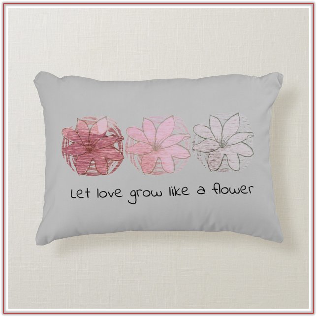 Almofada Decorativa Abstrato moderno Mauve e Cinza Floral (Criador carregado)