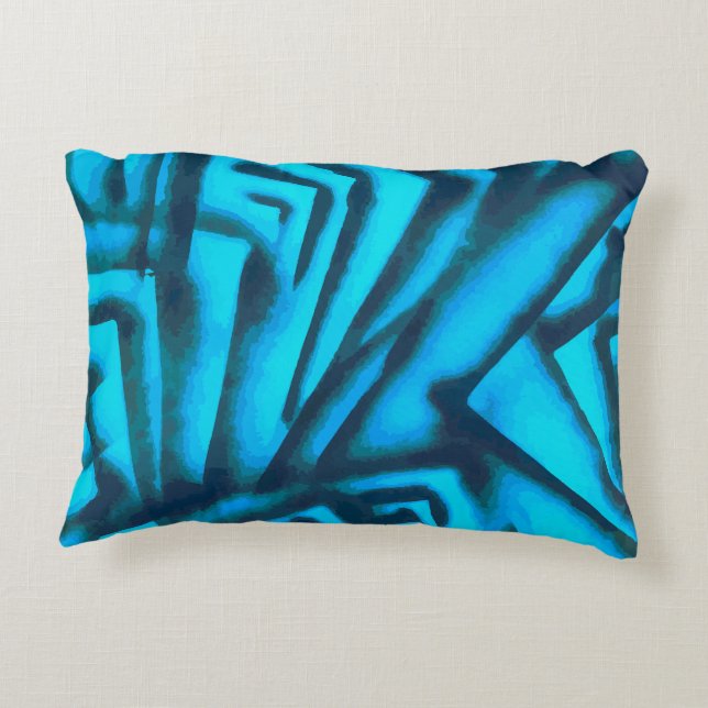 Almofada Decorativa Abstrato preto e azul (Verso)