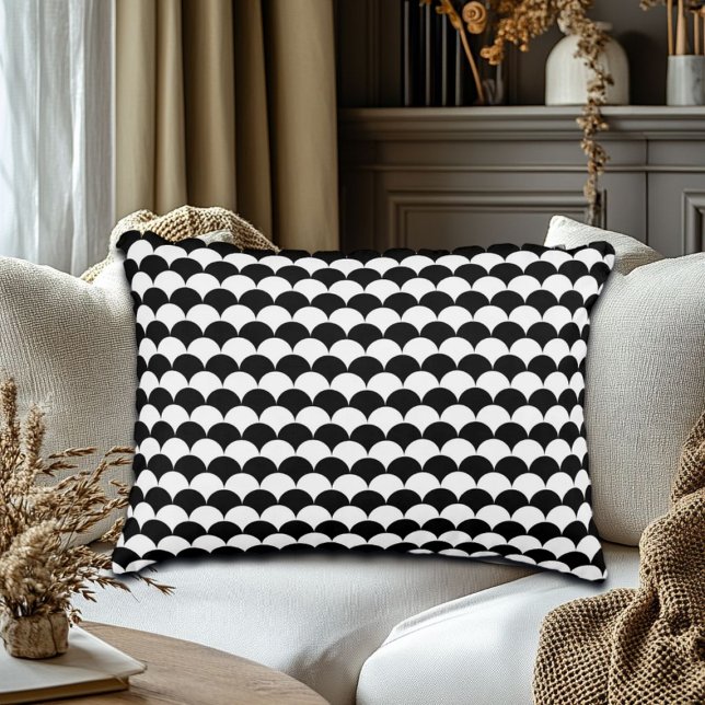 Almofada Decorativa Abstrato preto e branco moderno (Criador carregado)