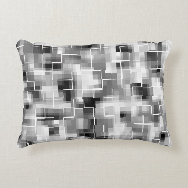 Almofada Decorativa Abstrato preto e Cinza (Frente)