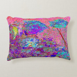 Almofada Decorativa Abstrato púrpura e azul-hidrangea com magenta