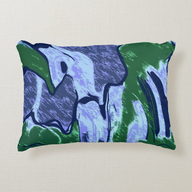 Almofada Decorativa Abstrato Roxo e Verde (Frente)