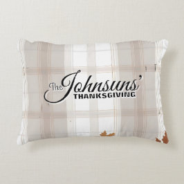 Almofada Decorativa Ação de Graças do outono da Xadrez Elegante