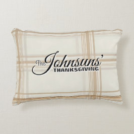 Almofada Decorativa Ação de Graças do outono da Xadrez Elegante