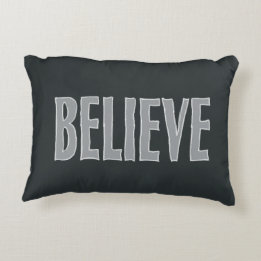 Almofada Decorativa Acredite Citação Inspiradora Preto Cinza 