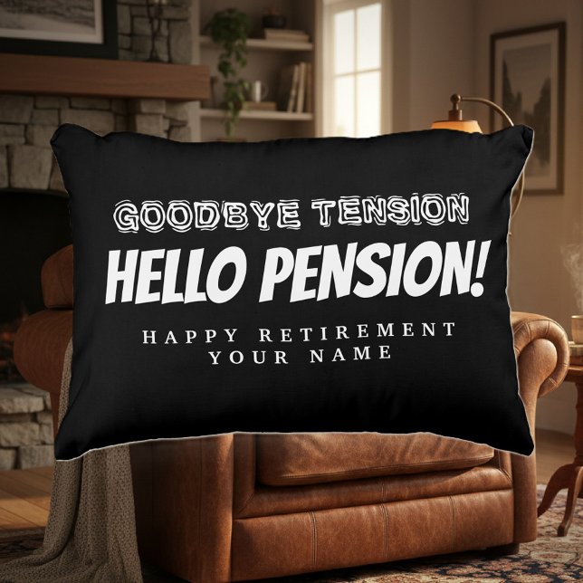 Almofada Decorativa Adeus tensão saudação pensão divertida aposentador (retirement accent pillow)