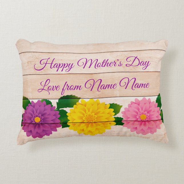 Almofada Decorativa Adicionar Nomes Editar Texto Feliz Dia de as mães  (Frente)
