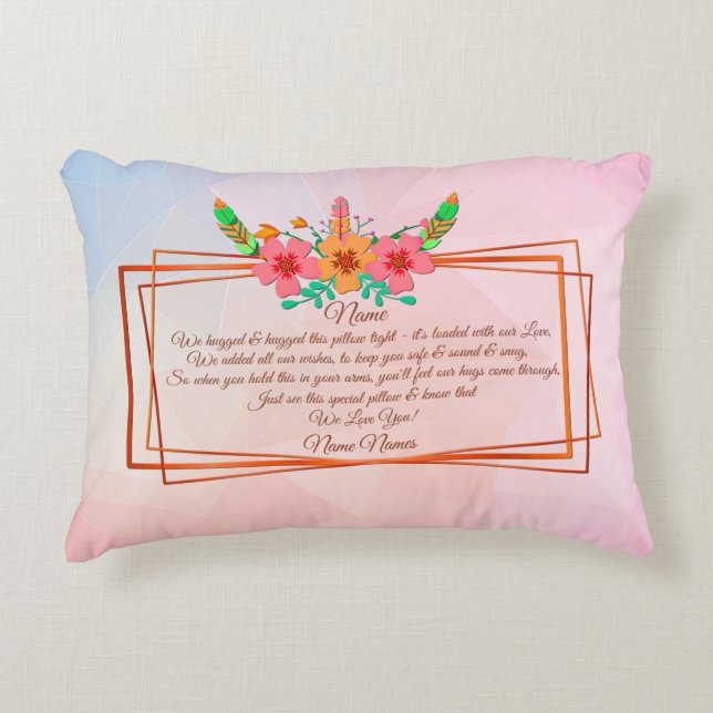 Almofada Decorativa Adicionar Nomes Editar Texto, I We Hugged Boho Flo (Frente)