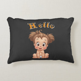 Almofada Decorativa Adorable Cartoon Baby Sitting Cheerfully with Cute