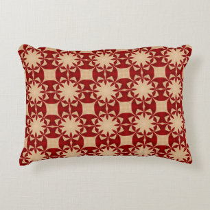Almofada Decorativa Adorável padrão vermelho escuro e bege