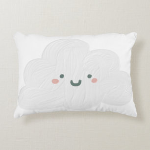 Almofada Decorativa Adorável sorriso de nuvem giro giro branco