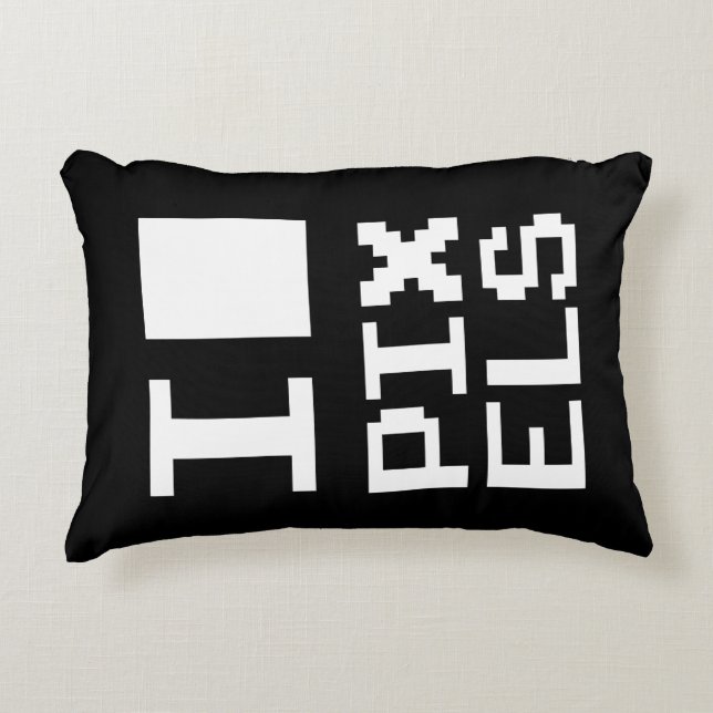 Almofada Decorativa Adoro Pixels, design de geek, arte de pixel (Frente)
