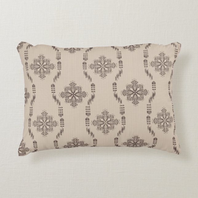 Almofada Decorativa Africano Boho terroso Ikkat  (Frente)