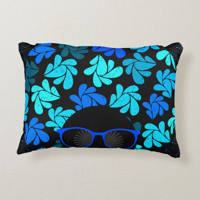 Almofada Decorativa Afro Diva Azul  (Verso)