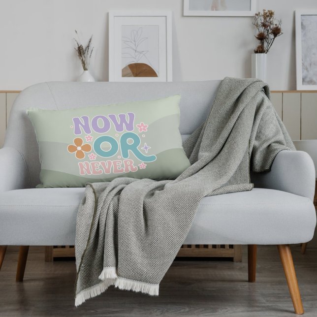 Almofada Decorativa Agora ou Nunca Inspiração Citando Pastel Verde Tea (Criador carregado)